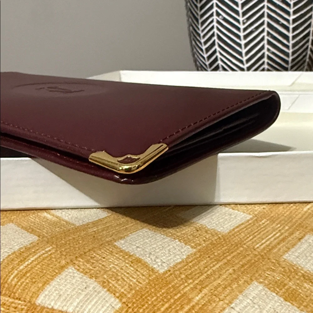 Cartier Burgundy Leather Wallet with Gold Details - Picture 8 of 16